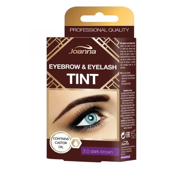 Boja za obrve i trepavice Joanna Tint 15 ml – Tamnosmeđa